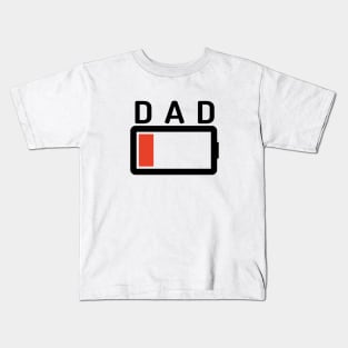 Funny Parenting Dad Low Battery Empty Tired T-shirt Kids T-Shirt